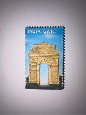 India Gate Decorative Fridge Magnet - Blue & Gold